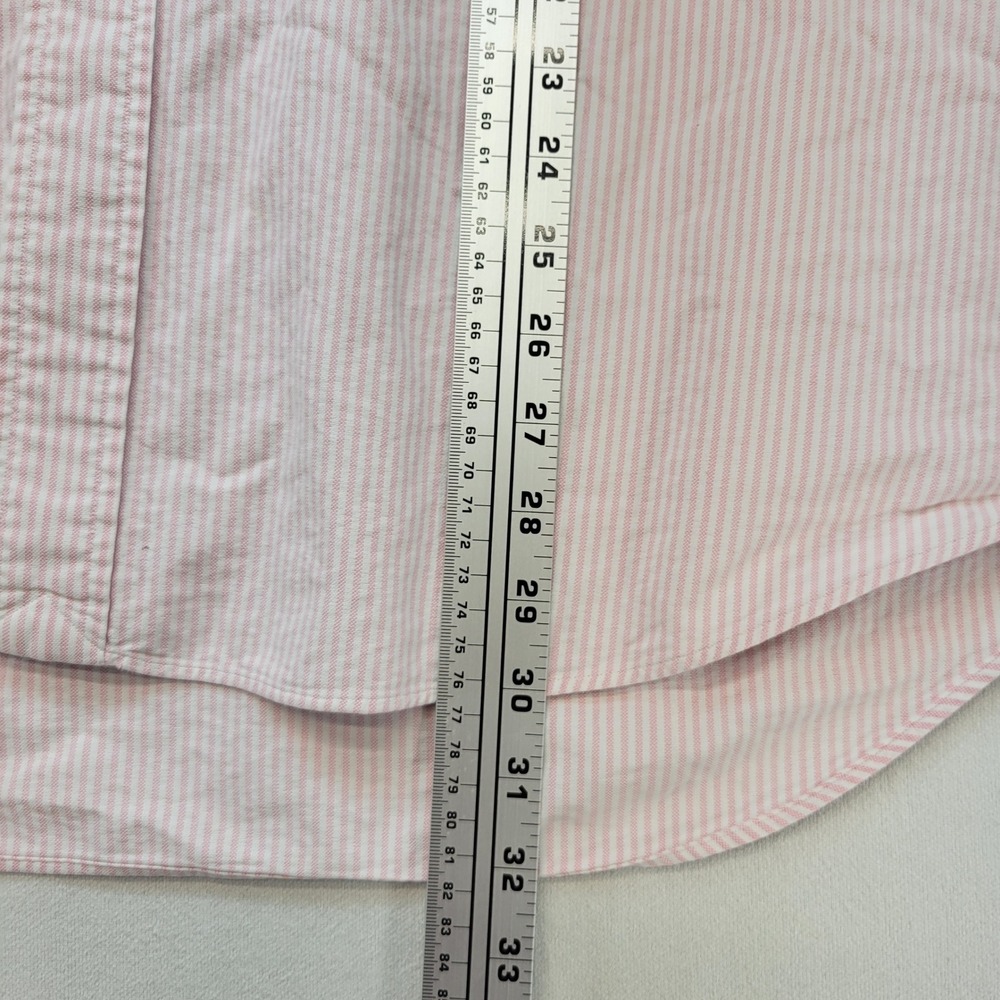 Ralph Lauren Big Shirt Mens XL Pink Striped Short Sleeve Button Down Cotton Pony - Picture 6 of 7